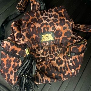 Juicy Couture cheetah print book bag